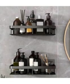 BestStore 2-Pack Shower Caddy Self with Adhesive Sticker and Screws No-Drilling Wall-Mounted Storage Organizer Shelves for Bathroom Kitchen