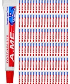 RSQAZQ Travel Size Toothpaste Bulk, Disposable Small Portable Toothpaste, Travel Pocket Size for Vacation Hotel, Shelter/Homeless/Nursing Home/Charity Mini 0.35 oz (Pack of 100)