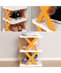 HOMESTAR Corner Shoe Rack Organizer for Small Space, Slim Vertical Shoe Tower for Door Entryway Free Standing, Narrow Plastic Shoe Storage Shelf