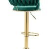 DubaiGallery Velvet Swivel Bar Stools, Adjustable Counter Height Bar Stool with Woven Back, Upholstered Kitchen Dining Chairs, Modern Barstools for Kitchen Island, Cafe, Pub, Bar Counter