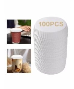 100 Pcs Disposable Paper Cup Covers, Coffee Mug Lid Tea Cup Paper Hot Cup Lids Coffee Cup Covers for Espresso Cold Hot Drinks Tea Coffee Hot Tea Cups White Disposable Coffee Cups Coffee Cup Lids
