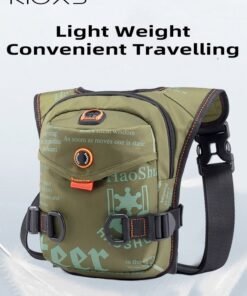 RIOXS Men's Multi-Functional Sports Waist Bag, Outdoor Cycling Portable Chest Bag, Casual Travel Crossbody Leg Bag, Large Capacity Nylon Waterproof Storage Travel Bag - Image 3