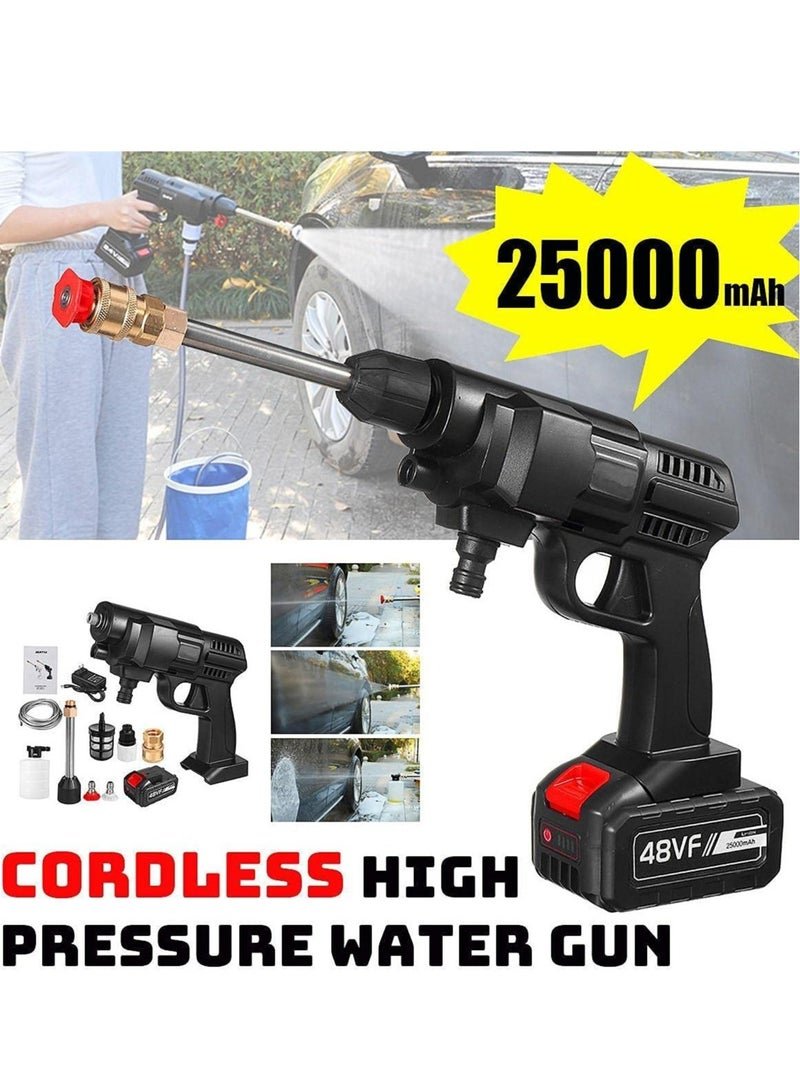 ELTRAZONE 48V 25000mAh 30Bar Cordless High Pressure Car Washer with Nozzles Water Gun Set Garden Cleaning Jet Car Washing Machine