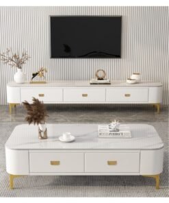 Light Luxury Tea Table Simple Small Family Living Room Modern Square Storage Tea Table TV Cabinet Combination