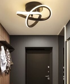 HOMESTAR Hallway modern LED ceiling light, fixture black flush mount 3-color adjustable creative design, for washrooms stairwell balcony cloakroom kitchen loft aisle