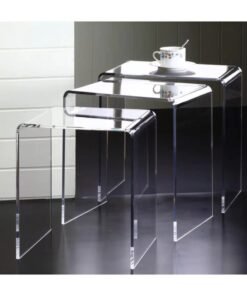 TPGP Acrylic Clear Nesting Tables, Coffee Table, End Table, Living Room Table, Adjustable Coffee Corner Table (1 set Of 3 Pcs) (40 Cm Big) (35 Cm MED) (30 Cm SML) - Image 4