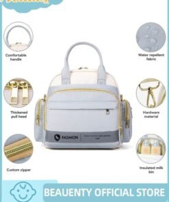 Beauenty Diaper Bags for Baby Boys Girls, Portable Mommy Bag for Newborn Maternity Mom Essentials Must Haves Organizer, Large Capacity Waterproof Travel Bags Accessories Stuff for Mom Dad