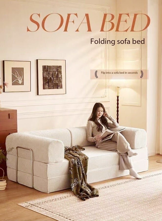 C&C Home 2 in 1 Multipurpose Use Sofa Cum Bed Comfortable Ergonomic Design Sleeper Sofa Folding Couch Mattress Convertible Living Room Furniture 220x170 cm