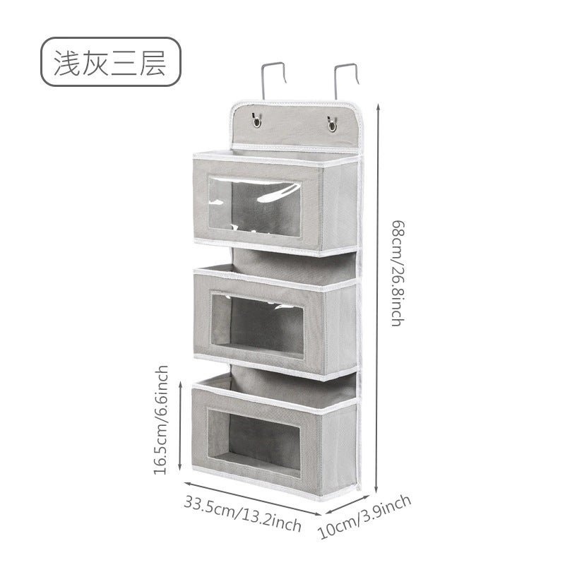 Behind-The-Door Storage Hanging Bag Doll Storage Bag Non-Woven Artifact Cosmetic Box Wall Hanging Rack Wardrobe Side Hanging Bag