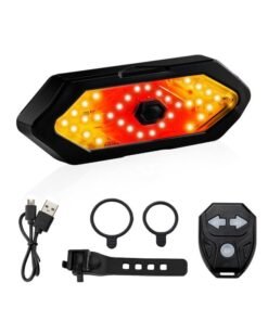 KOWVOWZ Bike Tail Light, USB Rechargeable Bike Light, Remote Control Turn Signal LED Light, Bike Headlight and Taillight Remote Control Bicycle with Horn Rechargeable Safety Reflectors for Night Riding