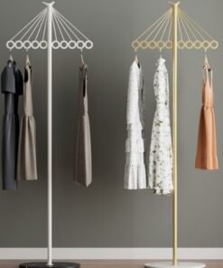 Alternative view of Metal Coat Rack in Free Standing Coat Racks Stand with Marble Base, Stable Standing Clothes  Rack with Hooks Premium Hat Hanger