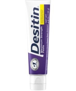Desitin Maximum Strength Baby Diaper Rash Cream, 40% Zinc Oxide, Hypoallergenic No Added Parabens & Dyes, Protects & Relieves Baby’s Skin for Up to 12 Hours, Prevents Diaper Rash, 4.8 oz Tube