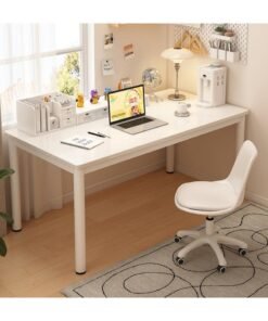 AIWANTO Modern Dining Table – Solid Wood Top with Reinforced Steel Legs, 140×60×75 cm, Easy-to-Clean Surface, Dual-Use for Dining & Home Office