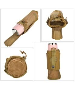Barakah 3 Pcs Adjustable Water Bottle Pouch, Molle Tactical Storage Mesh Bag for 17 Oz Drink Cup Lightweight Foldable Mesh Water Bottle Holder for Backpack Travel Bag (Brown, Army-Green, Black) - Image 4