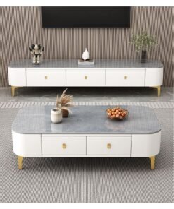 Light Luxury Tea Table Simple Small Family Living Room Modern Square Storage Tea Table TV Cabinet Combination