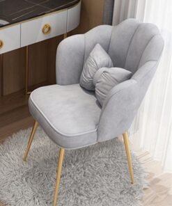 NKX Round Flower Petal Shaped Cushion Chair With Golden Legs