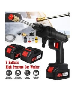 Portable High Pressure Water Gun 48V Cordless Pressure Washer with Dual Lithium Batteries, 5m Hose & 3 Adjustable Nozzles for Car Wash, Home, Garden, Balcony & Outdoor Cleaning – Lightweight, Powerful & Easy to Use