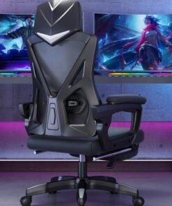 CityRiya-Long Office Chair Computer Desk Chair Ergonomic Executive Mesh Office Chair Height-Adjustable Desk Chair Gaming Chair with Lumbar Support Backrest in Sleek Black（Z1）