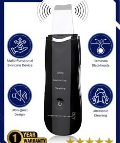 Prime Premium Ultrasonic Blackhead Remover Skin Scrubber Face Scrubber Deep Facial Clean Machine and Whitehead Remover Pimple Extractor Pores Unclog Face Cleansing scrubber Peeling Shovel Rechargeable
