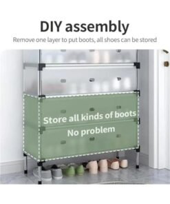 Beauenty Shoe Rack,6 Tier Shoe Organizer,Free Standing Shoe Storage,Dust Proof Shoe Rack,Shoe Cabinet Narrow Standing,Shoe Shelf for Entryway - Image 3
