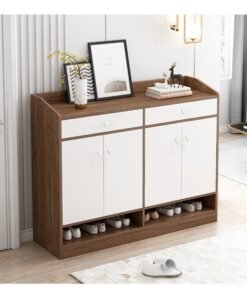 Freestanding Shoe Cabinet Shoe Rack Shoe Storage Organizer with Drawers and Lockers Modern Shoe Rack for Hallway Bedroom and Entryway(120*32*90CM)