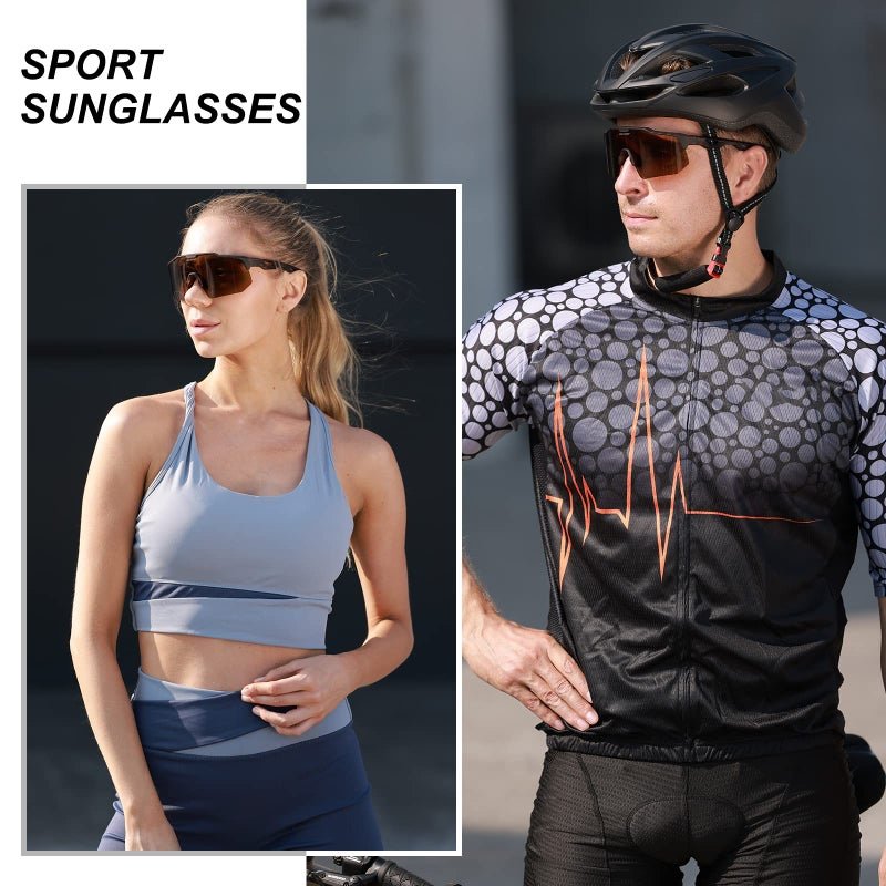 HAAYOT Polarized Cycling Glasses,Sports Sunglasses for Men Women,Baseball Biking Running Sunglasses 5 Lenses Dark Brown - Image 2