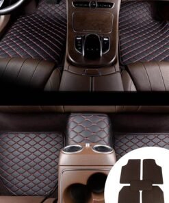 Motim 5 Pcs Leather Car Floor Mat Set for Cars SUVs and Trucks, Waterproof Car Flooring, Car Floor Liners All Weather Protection, Suitable for Most Vehicles