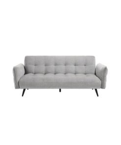 YI ONE Sofa Bed – 3-Seater Convertible Sofa with Adjustable Armrests, Push-Back Design & Metal Legs, Luxury Soft Grey Fabric