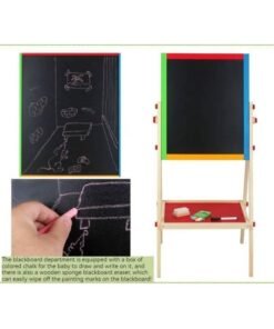 Alternative view of MOMENT Children'S Drawing Board [36 X 60 Cm] Double-Sided Magnetic Drawing Board Lifting Easel Children'S Small Blackboard Solid Wood Writing Board