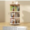 XiuWoo 3-Tier Rotating Bookshelf Tower Rotating Bookcase 360 Rotating Book Shelf with Wheels Spinning Bookshelf Round Bookcase Revolving Bookcase Floor-Standing Storage Display Rack Silent Rotation, Brown