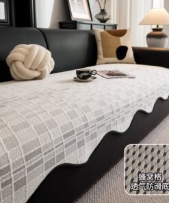 Summer Straight Leather Sofa Cushion One-Piece Fixed Anti-Slip Cushion Summer Sofa Cover Cloth