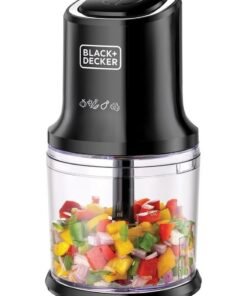 BLACK+DECKER Vertical Chopper, 4 Durable Stainless Steel Blades, 500ml Working Capacity Bowl, Sleek Chrome Trim, Powerful Motor for Chopping, Pureeing & Mincing, Easy to Use, 500 ml 500 W FC500-B5 Black