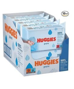 HUGGIES Pure Baby Wipes With 99 Percentage Pure Water for Sensitivity (Pack of 10)