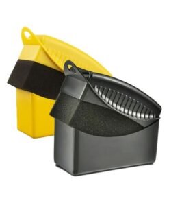 Ergonomic Tire Dressing Applicator Brush Set - 2 PCS Tire Shine Brush with Case, Auto Tyre Cleaning Pad for Tire Gel (Black+Yellow)