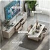 AWD Tv Units for Living room, Modern Tv Tables Wood, Tv Cabinet for Living room with Storage Space Drawers, Home Organizing Living room Furniture Tv Stand Tv Unit 220cm