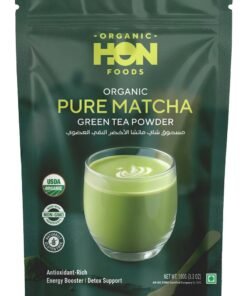 HON FOODS Matcha Green Tea Powder - 100 gm Pack | Natural Flavored Premium Ceremonial Grade For Weight Management, Antioxidants, Energy Boost | Non-GMO