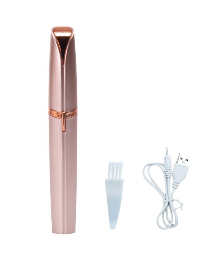 USB Rechargeable Portable Electric Eyebrow Trimmer Pen for Women,Painless Precision Eyebrow Hair Remover, Safe Eyebrow Shaver Razor Tool for face Leg Lip Armpit Hand(Rose Gold)