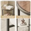 MIXDE Nordic Style Minimalist Modern Round Small Glass Round Side Coffee Table End Table For Home Living Room Bedroom Study Room Office