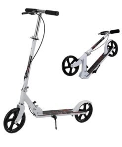 GUDOO Kick Scooter Foldable Scooter with 4 Adjustment Levels Handlebar Teens and Adult Scooter with Anti-Shock Suspension Dual Brake Design Max Load 100 KG 8IN Big Wheels for Kids Teen and Adults