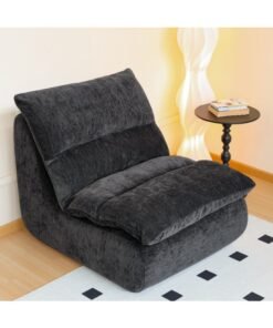 XINYUEMAIC compression sofa, high-density foam couch, chenille flannelette comfortable single chair, leisure reading chair, suitable for living room, bedroom, game room (dark gray)