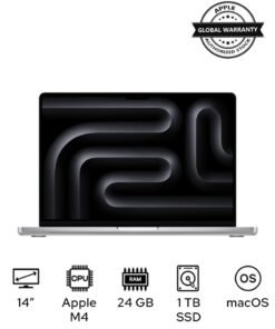 Apple MacBook Pro MX2F3 Liquid XDR Retina 14-Inch Display, M4 Pro Chip 14-Core CPU 20-Core GPU Processor/24GB RAM/1TB SSD/macOS(International Version) English Silver