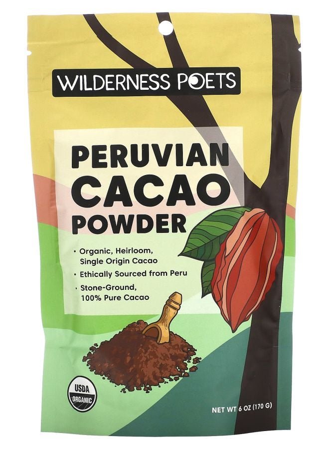 Wilderness Poets Organic Peruvian Cacao Powder 6 oz (170 g)