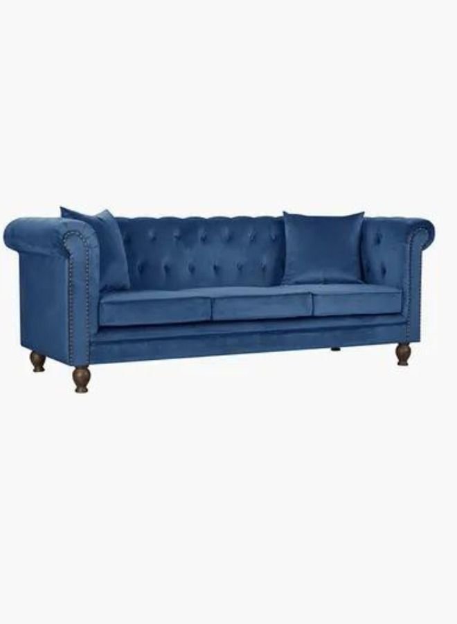 Maharat Al Bahar 3-Seater Sofa With Cushions-Blue 220x80x80