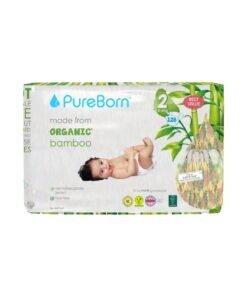 PureBorn Organic Baby Tape Style Diapers Size-2 3-6 kg Sunflower Print 128 Diapers