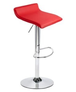 JCB CHIC Bar Stool Chairs High Stool Chair Adjustable Stool ，PU Leather with Chrome Base, Pub Counter Chair（red）