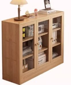 NKX Multi Layer Storage Bookshelf Rack Stylish Living Room Home Storage with and Transparent Door