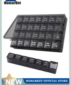 HomarKet Monthly Pill Organizer, 28 Day Pill Box, 4 Weeks One Month Pill Cases, Large Compartments Medicine Organizer for Vitamins, Fish Oils, Supplements