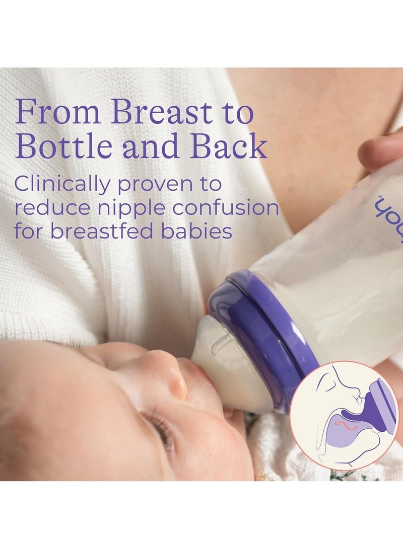 Lansinoh Baby Bottles for Breastfeeding Babies, 160 ml, 3 Count, Includes 3 Slow Flow (Size 2S) - Image 3