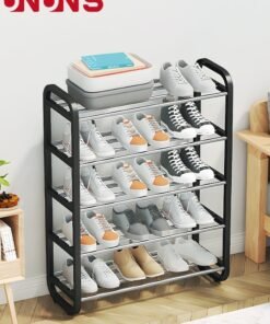 UNUNS 5 Tiers Metal Shoe Rack,Adjustable Shoe Shelf Storage Organizer,Stackable Shoe Storage,For Entryway,Hallway,Living Room,Closet - Image 3