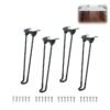 Heavy Duty Folding Table Legs 12.6 Inch Metal Feet for Sofa Bed Cabinets Home DIY Black Set of 4 with Screws